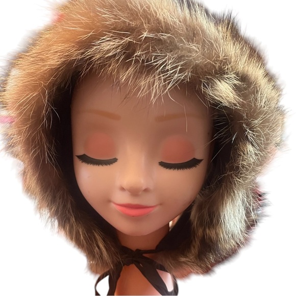 Vtg Marshal Field & Company Hat Bars Genuine Fox Fur string closure - Picture 10 of 10